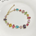 Luxuriöses, farbenfrohes Armband/Halskette mit Zirkonia