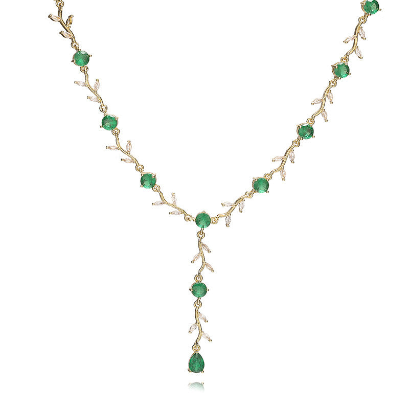 Flower And Leaf Jewelry Set/Bracelet/Necklace/Earrings/Ring