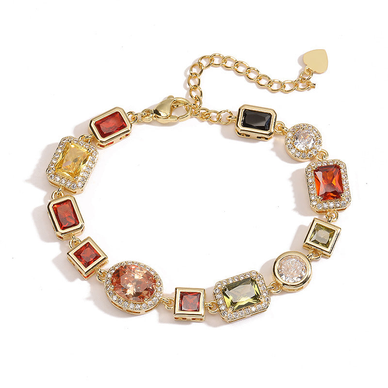 Vintage Multicolor Zircon Bracelet/Necklace