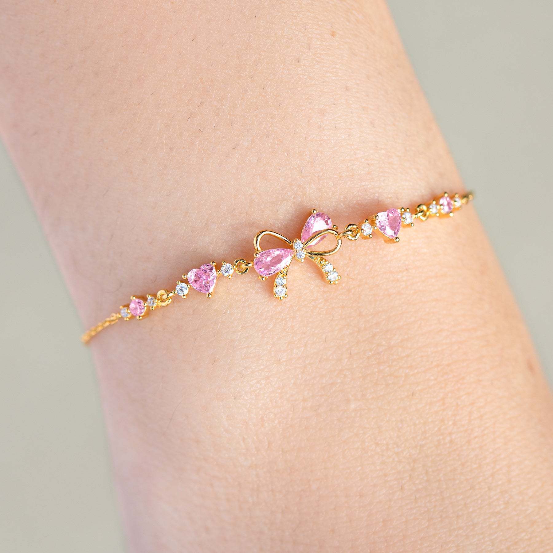 Bow & Heart Bracelet For Women