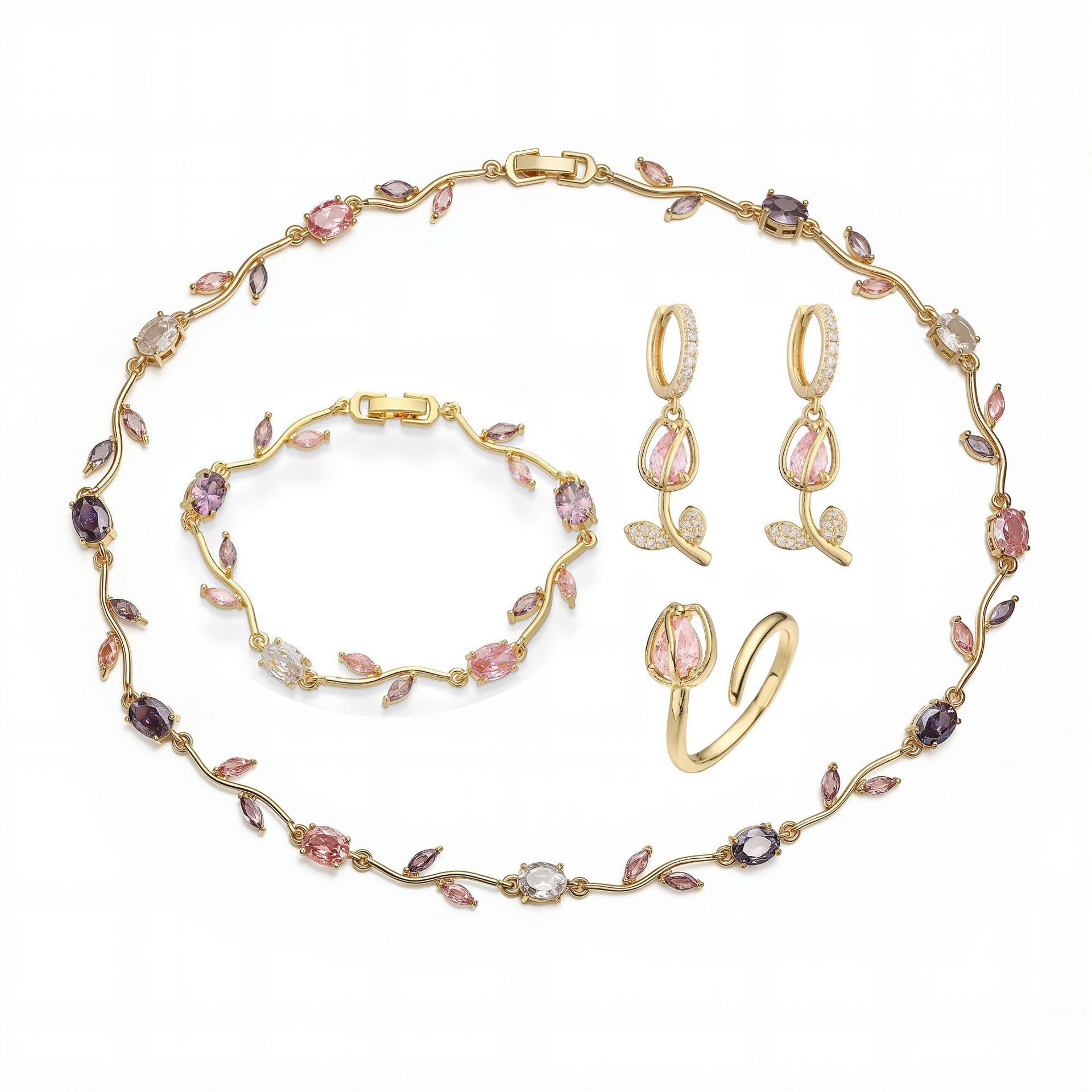 Tulip Bracelet/Ring/Earrings/Necklace/Set