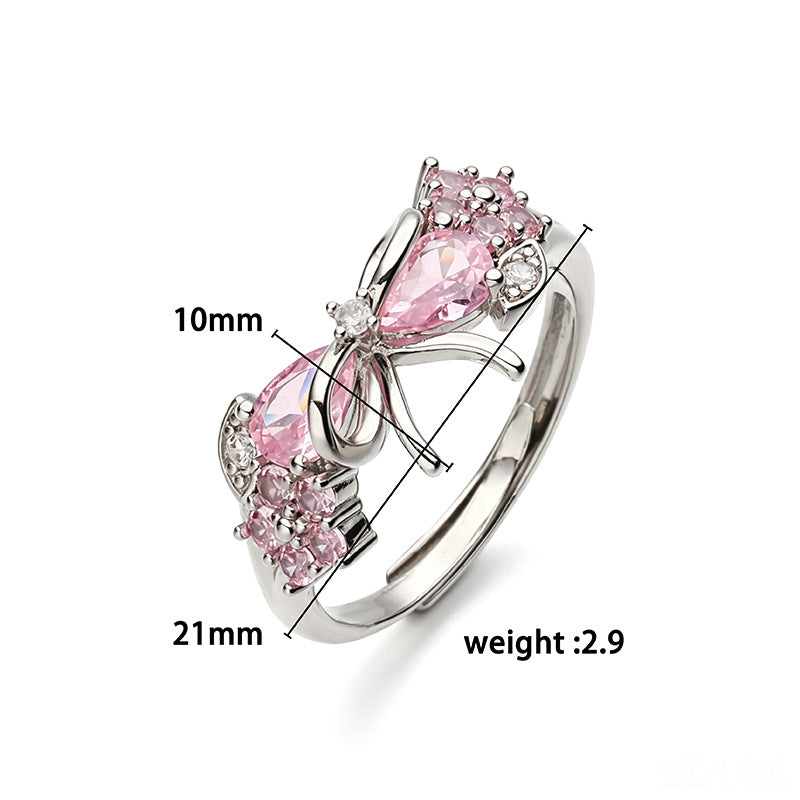 Floral Bow Adjustable Ring