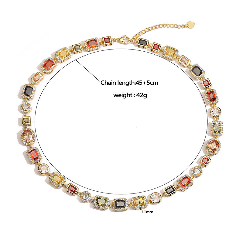 Vintage Multicolor Zircon Bracelet/Necklace