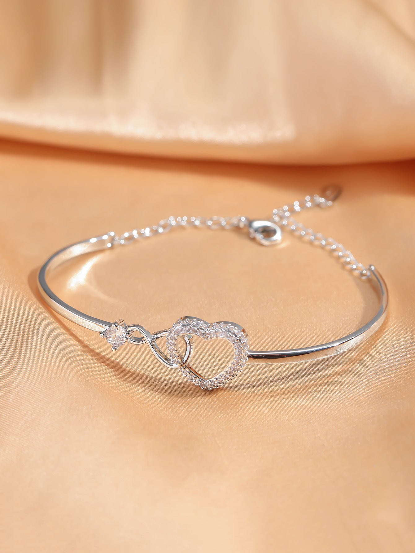 Heart Bangle Bracelet For Women