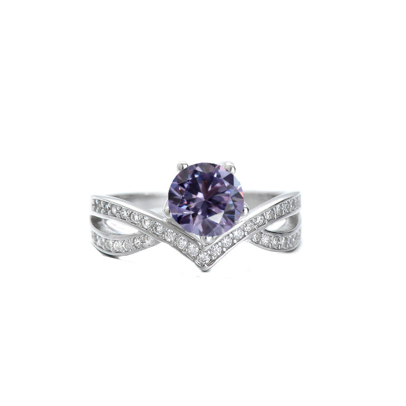 Cross-border Crown  Moissanite Ring 925Silver