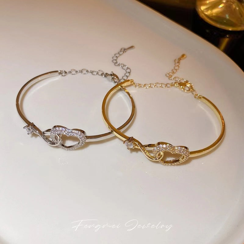 Heart Bangle Bracelet For Women