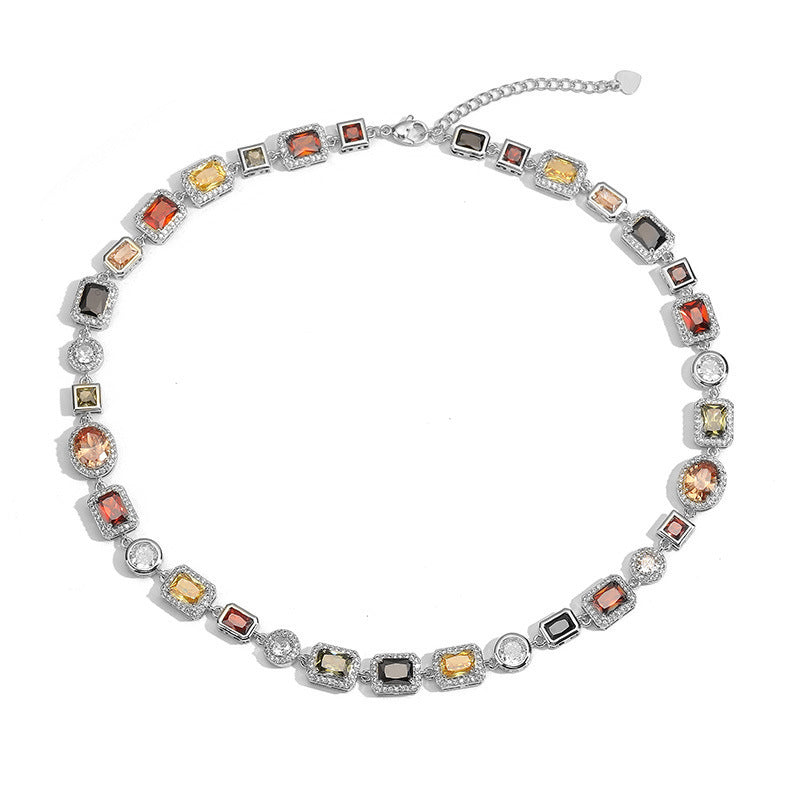 Vintage Multicolor Zircon Bracelet/Necklace