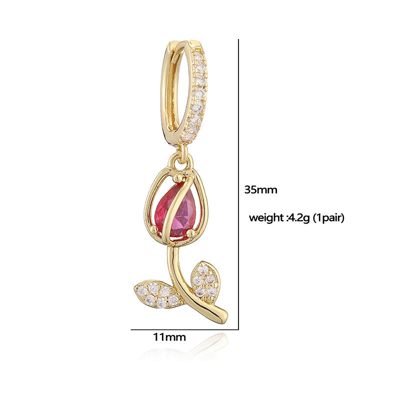 Tulpenkette/Ohrringe/Ring/Schmuckset