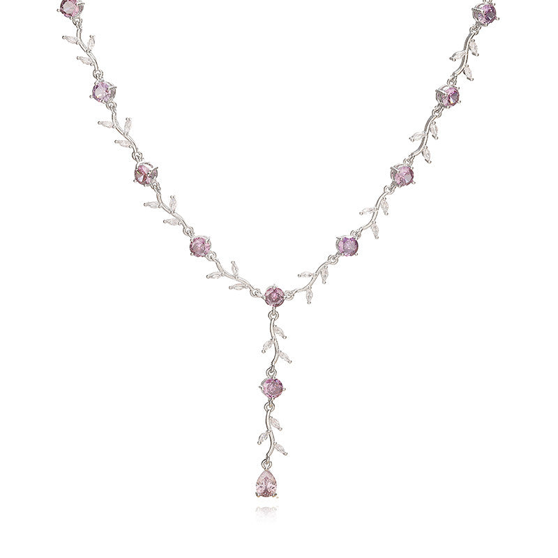 Flower And Leaf Jewelry Set/Bracelet/Necklace/Earrings/Ring