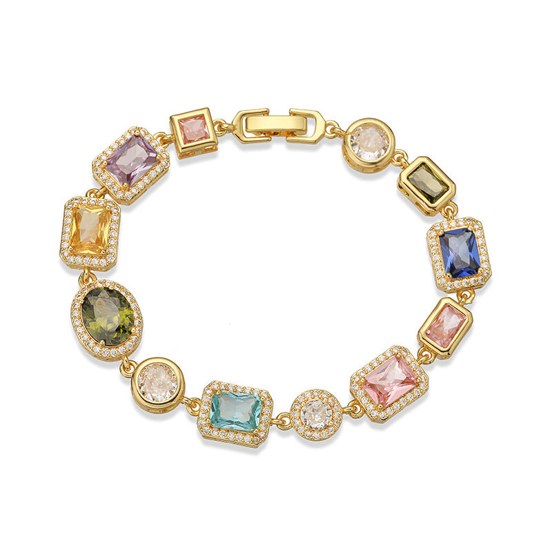 Vintage Multicolor Zircon Bracelet/Necklace