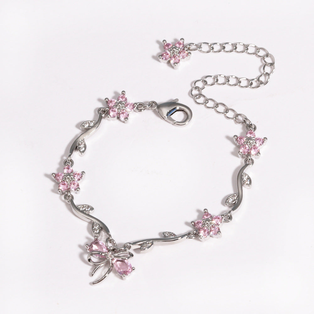 Bow and Flower Leaf  Bracelet