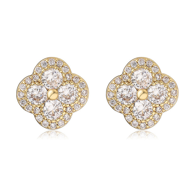 Four-Leaf Clover Stud Earrings