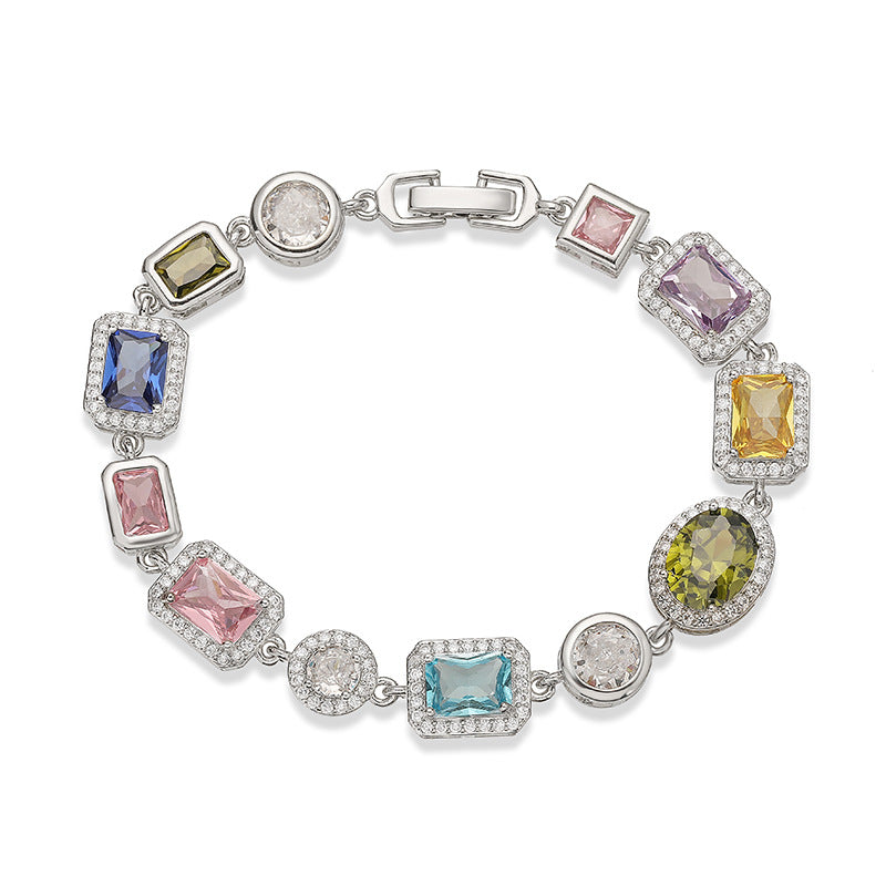 Vintage Multicolor Zircon Bracelet/Necklace