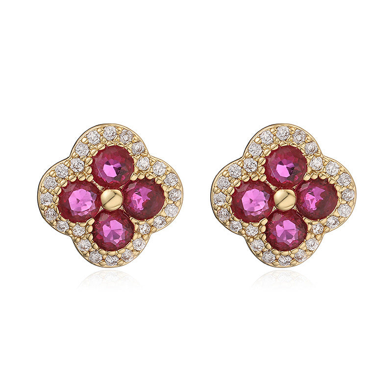 Four-Leaf Clover Stud Earrings