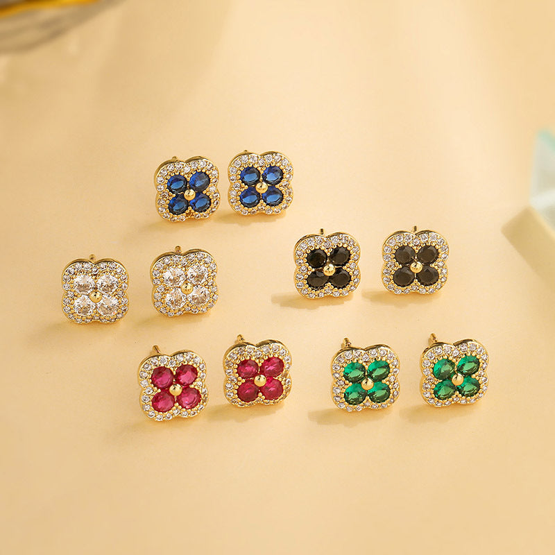 Four-Leaf Clover Stud Earrings