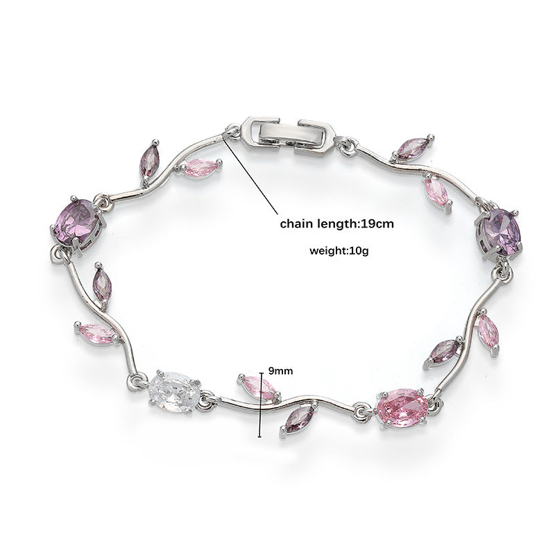 KRISTALL BLUME BLATT ARMBAND FÜR FRAUEN TULPEN BLUMEN ARMBAND/RING/OHRRINGE/HALSKETTE/SET