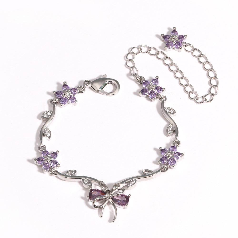 Bow and Flower Leaf  Bracelet