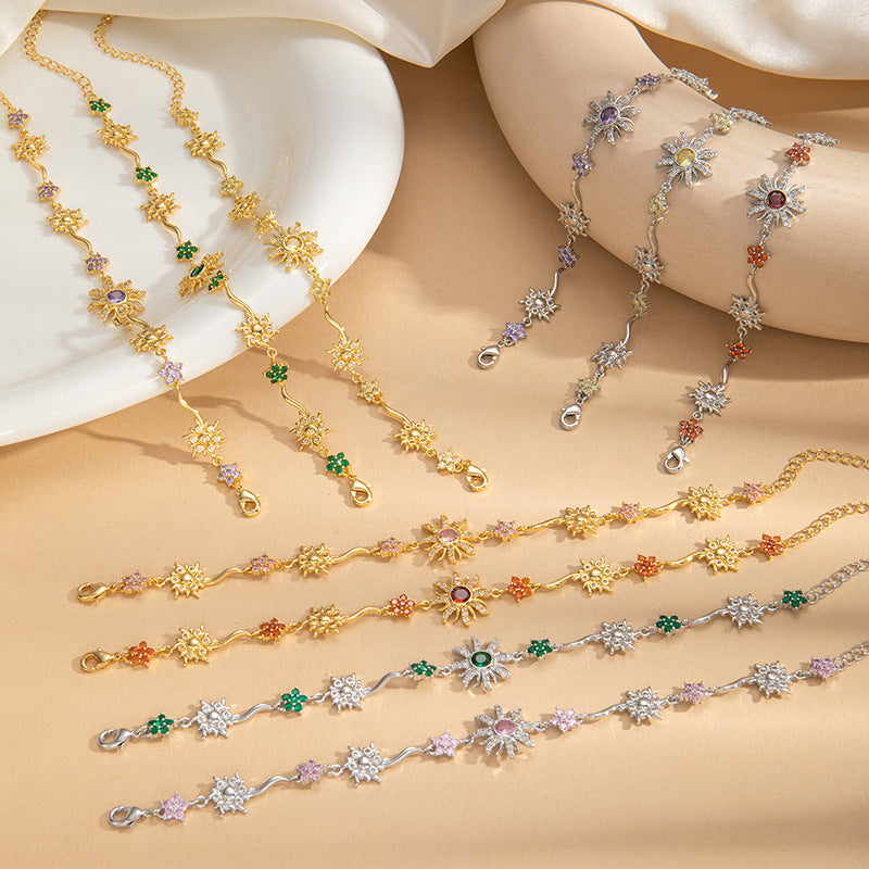 New Sunflower Zircon Bracelet For Women