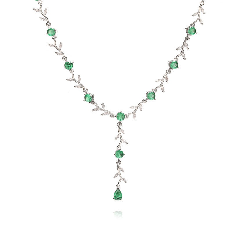 Flower And Leaf Jewelry Set/Bracelet/Necklace/Earrings/Ring