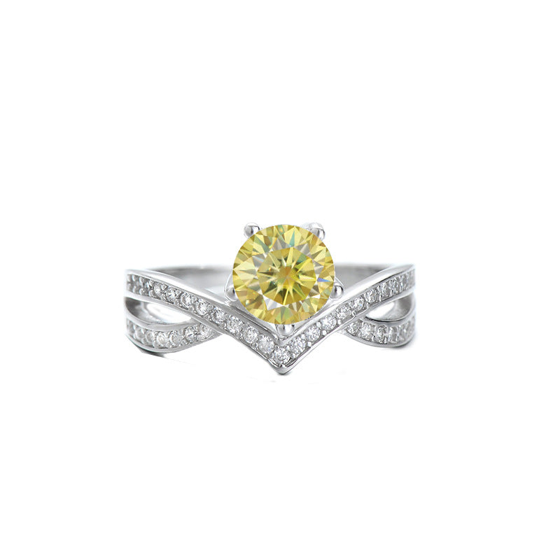 Cross-border Crown  Moissanite Ring 925Silver