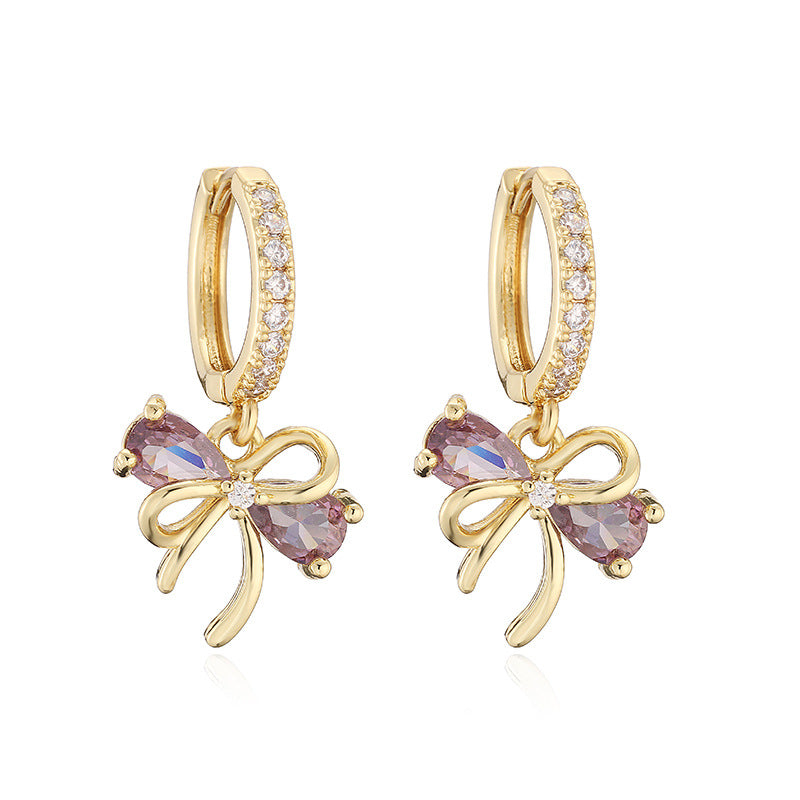 Rose Zircon Earrings/Jewelry Set
