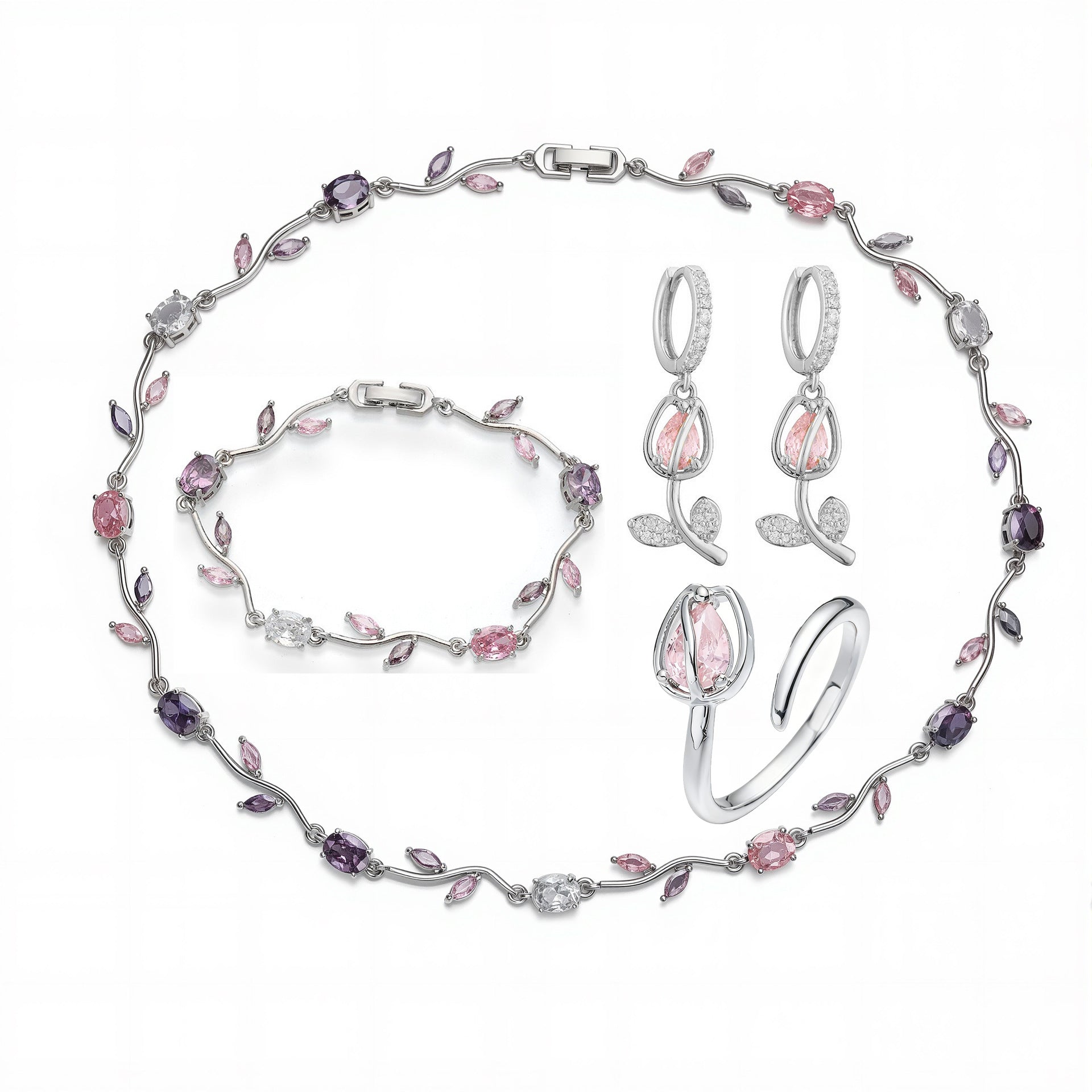 Tulip Bracelet/Ring/Earrings/Necklace/Set