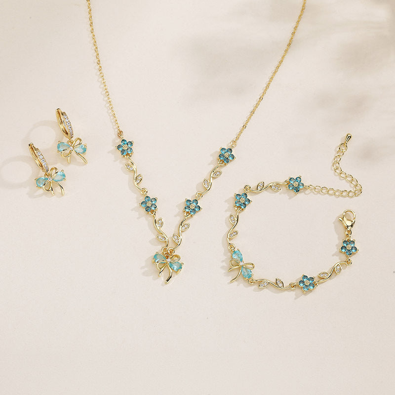 Rose Zircon Earrings/Jewelry Set