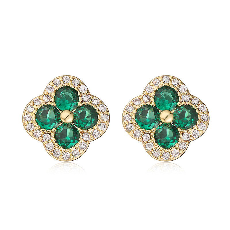 Four-Leaf Clover Stud Earrings