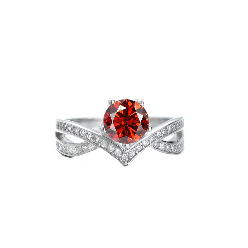 Cross-border Crown  Moissanite Ring 925Silver