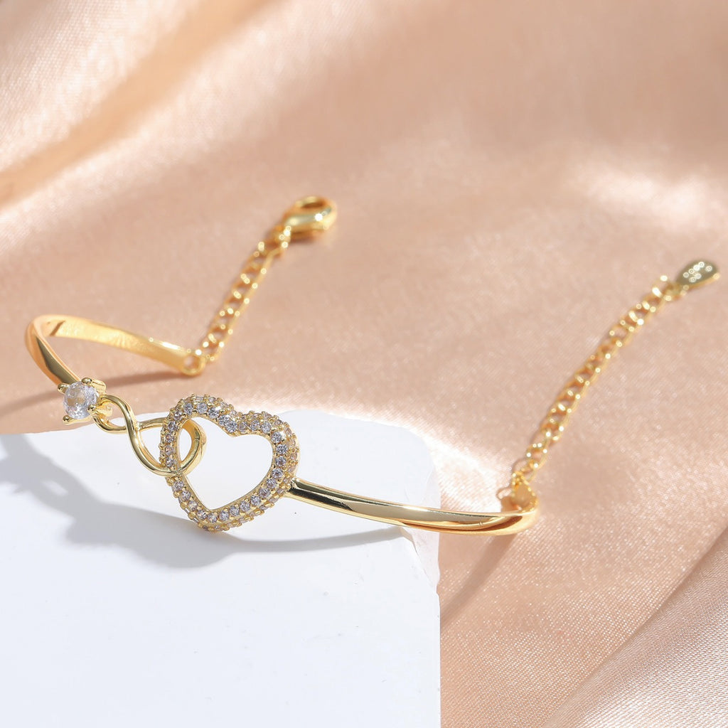 Heart Bangle Bracelet For Women