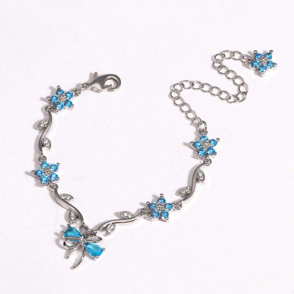 Schleife- und Blumenblatt-Armband für Damen