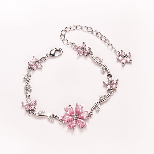 Pulsera ajustable de flores