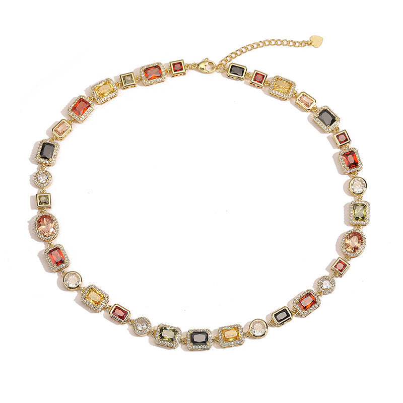 Vintage Multicolor Zircon Bracelet/Necklace