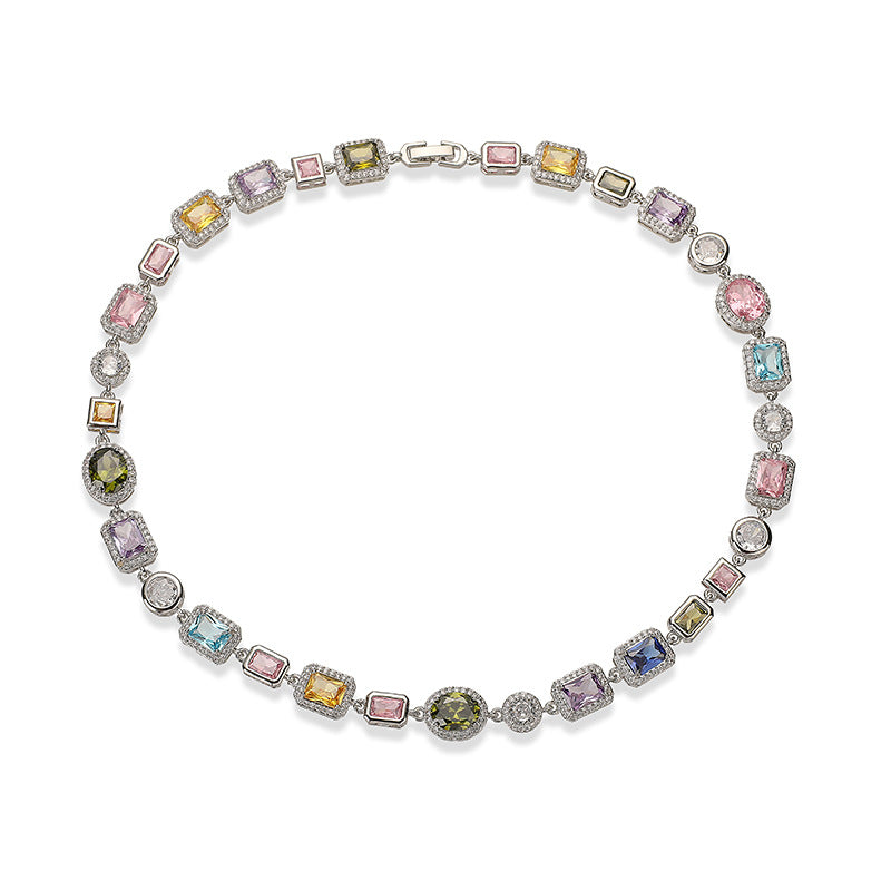 Vintage Multicolor Zircon Bracelet/Necklace