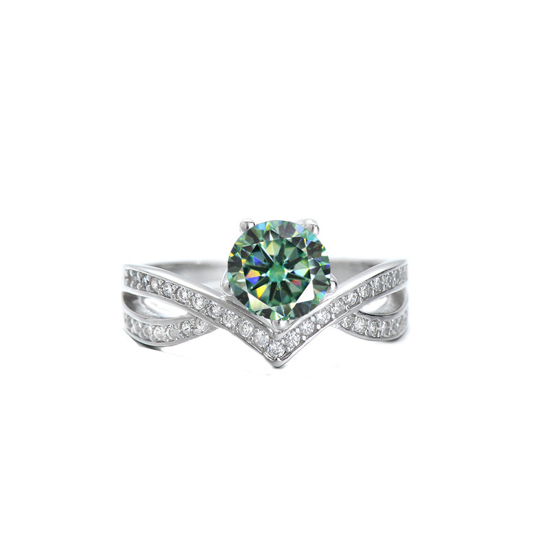 Cross-border Crown  Moissanite Ring 925Silver