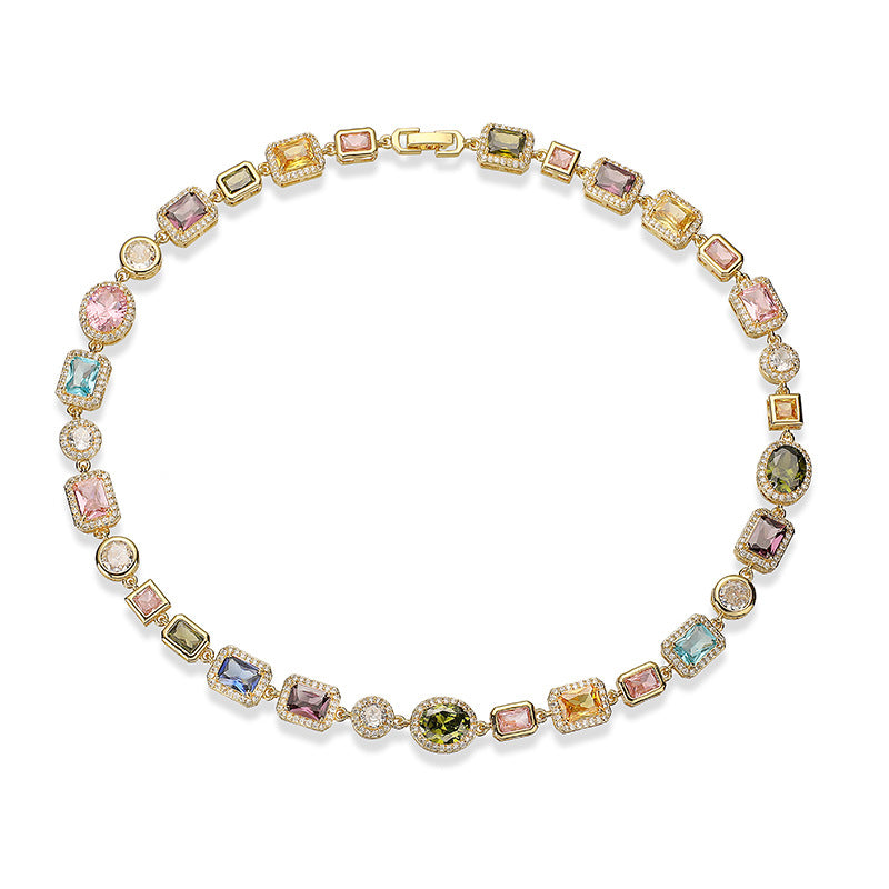 Vintage Multicolor Zircon Bracelet/Necklace