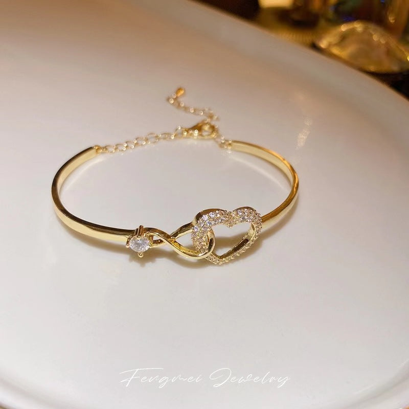 Heart Bangle Bracelet For Women