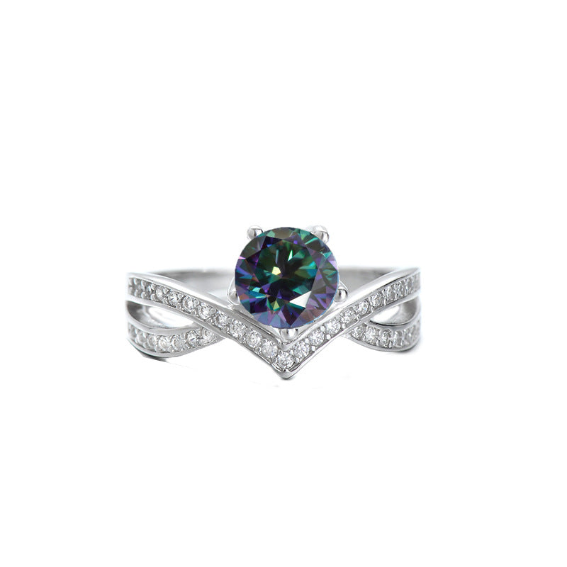 Cross-border Crown  Moissanite Ring 925Silver