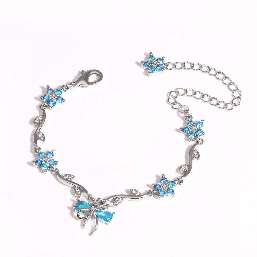 Bow and Flower Leaf  Bracelet