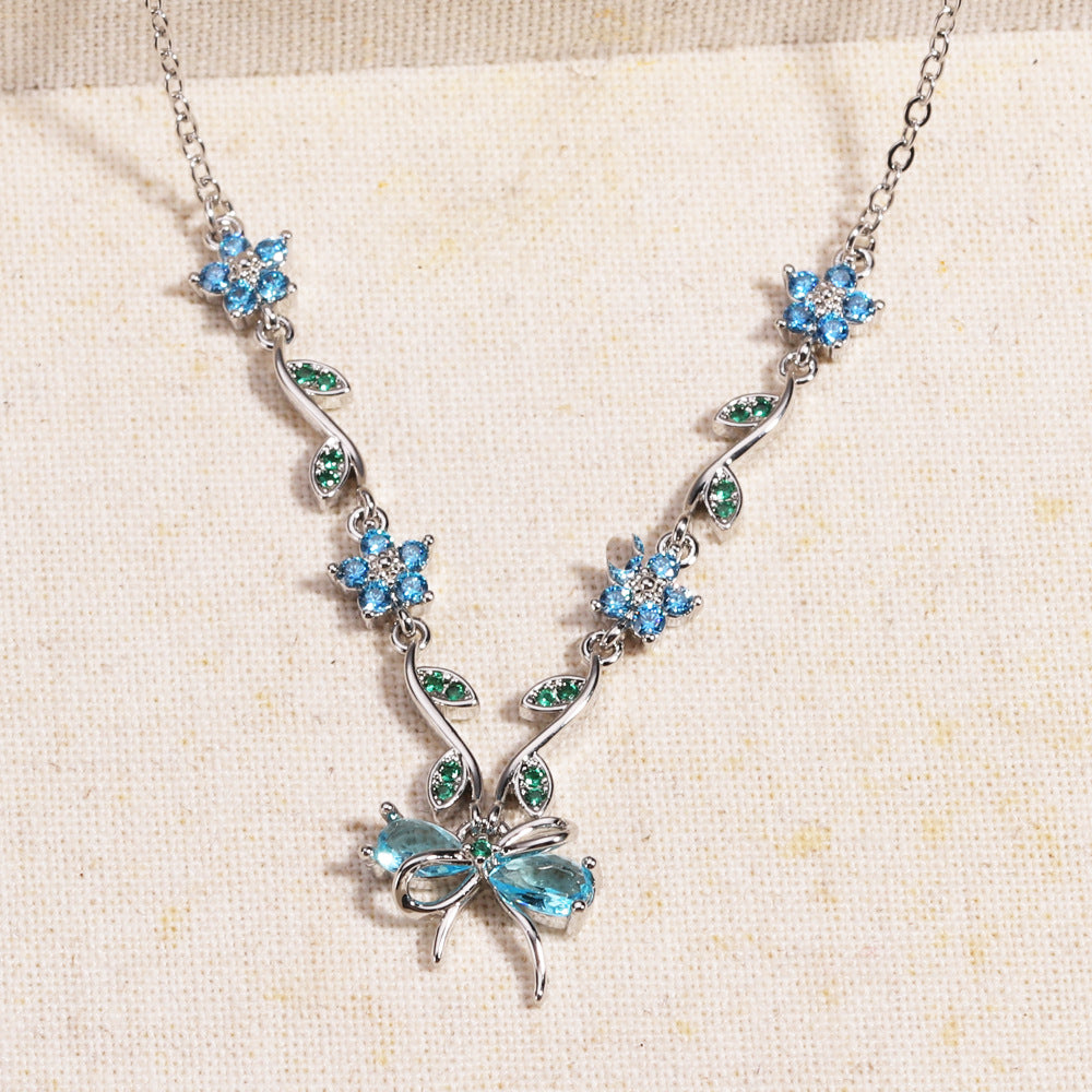Peach Blossom Leaf Necklace For Women