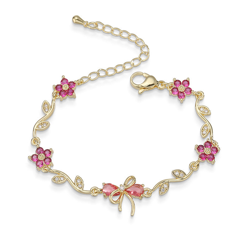 Rose Zircon Earrings/Jewelry Set