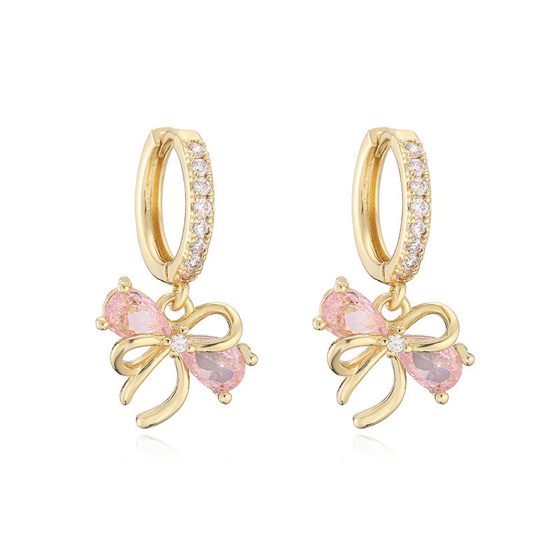 Rose Zircon Earrings/Jewelry Set