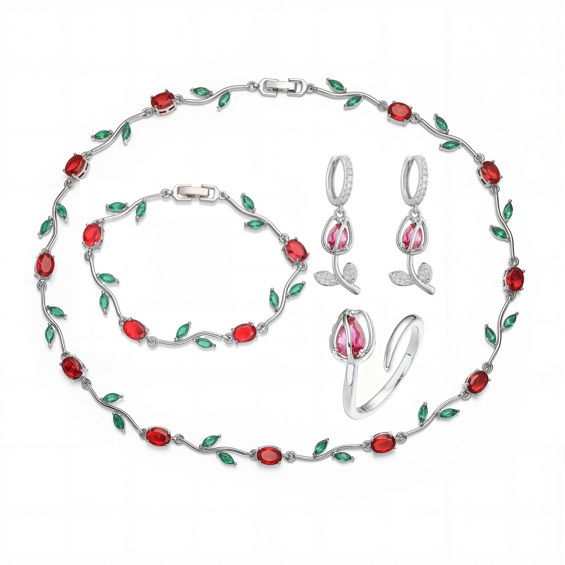 Tulip Bracelet/Ring/Earrings/Necklace/Set