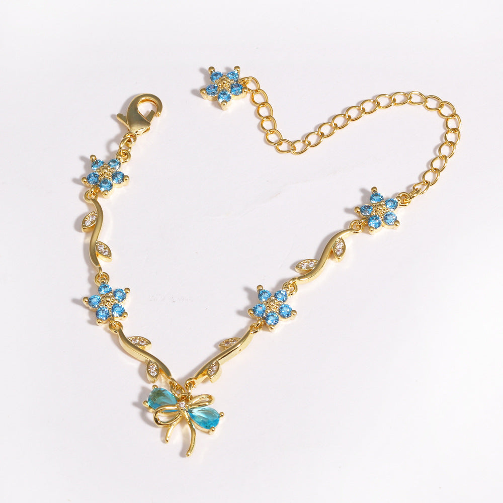 Schleife- und Blumenblatt-Armband für Damen