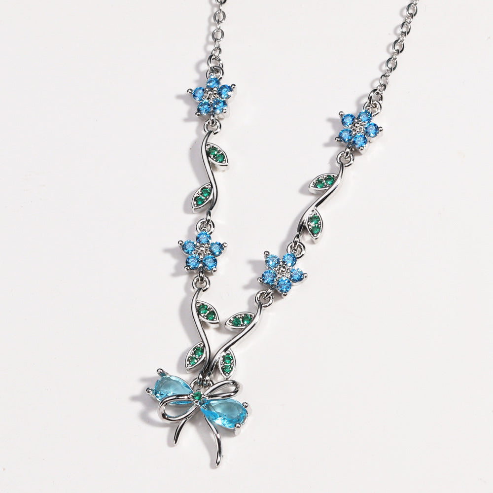 Peach Blossom Leaf Necklace For Women