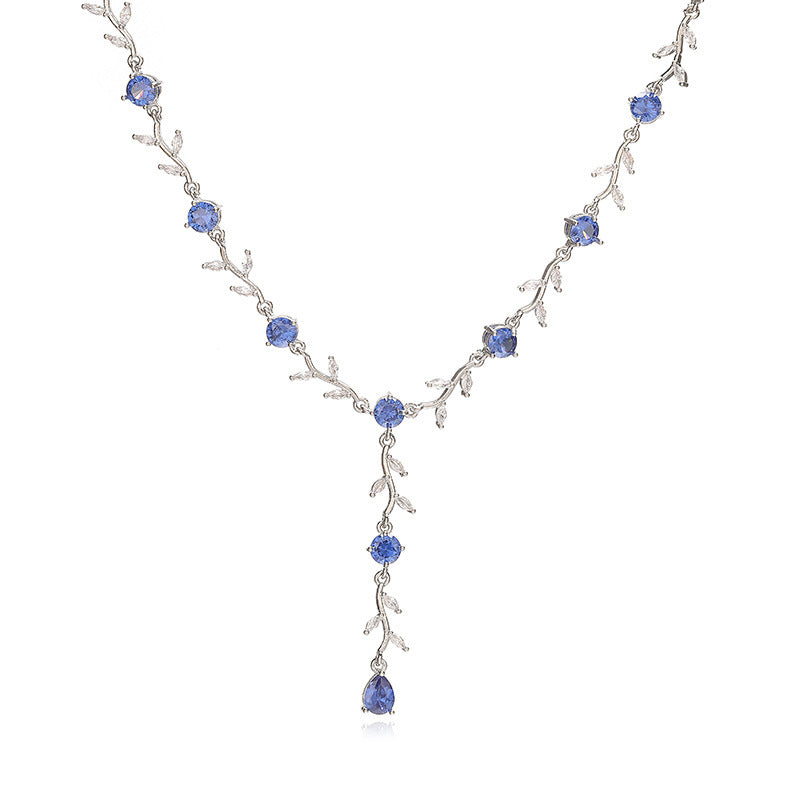 Flower And Leaf Jewelry Set/Bracelet/Necklace/Earrings/Ring
