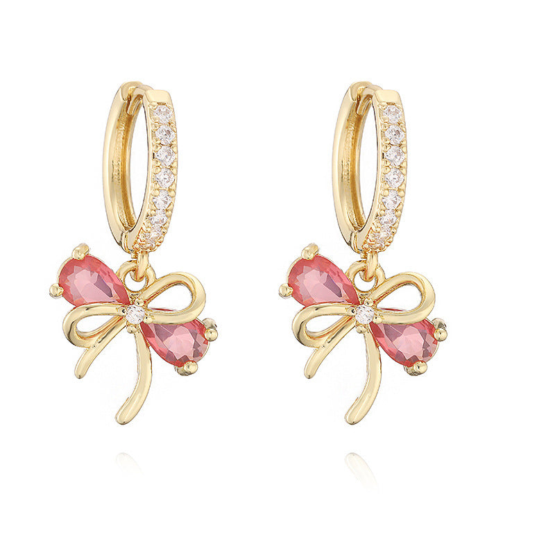 Rose Zircon Earrings/Jewelry Set