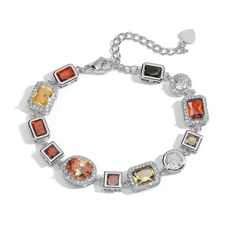 Vintage Multicolor Zircon Bracelet/Necklace