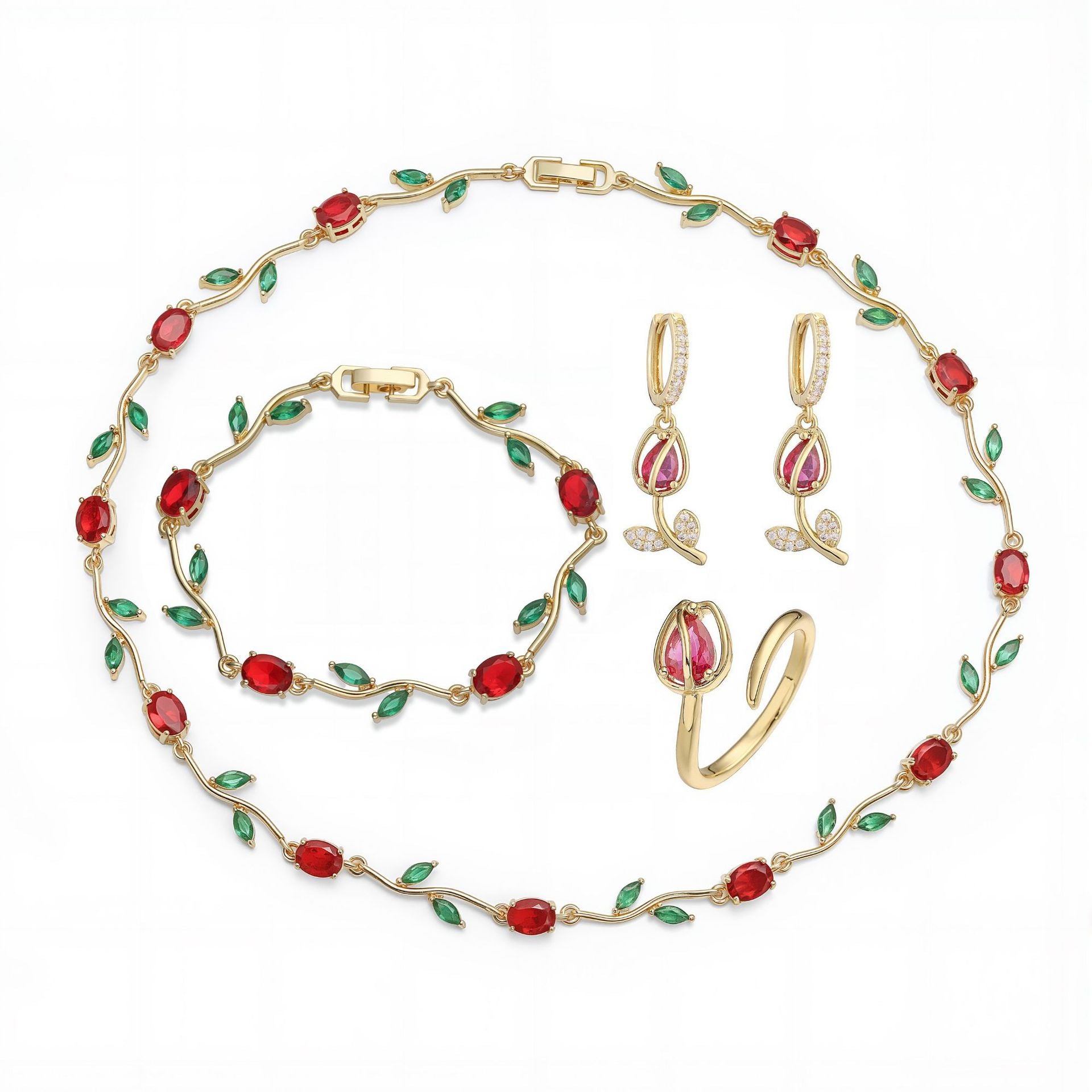 Tulip Bracelet/Ring/Earrings/Necklace/Set
